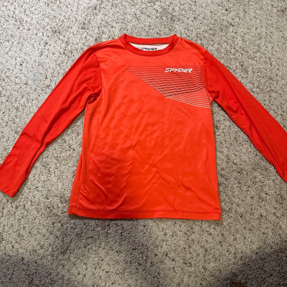 Men's Spyder Red Long Sleeve Tee S with Black Accents